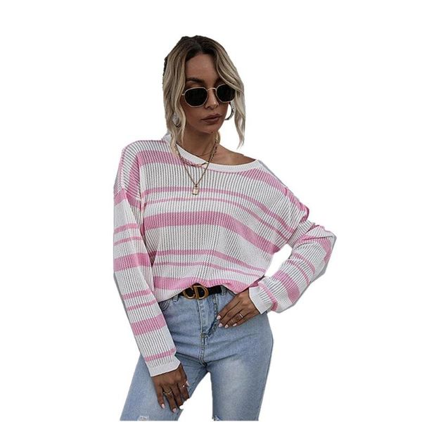 

women's sweaters long-sleeved pink striped sweater women geometric khaki knitted casual houndstooth lady pullover o-neck top, White;black