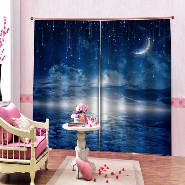 

curtain & drapes beautiful po fashion customized 3d curtains blue sky stars thick shading soundproof windproof