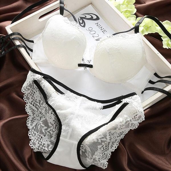 

bras sets yandw bra set plunge lace brief padded lady underwire brassiere women intimates transparent panty underwear, Red;black