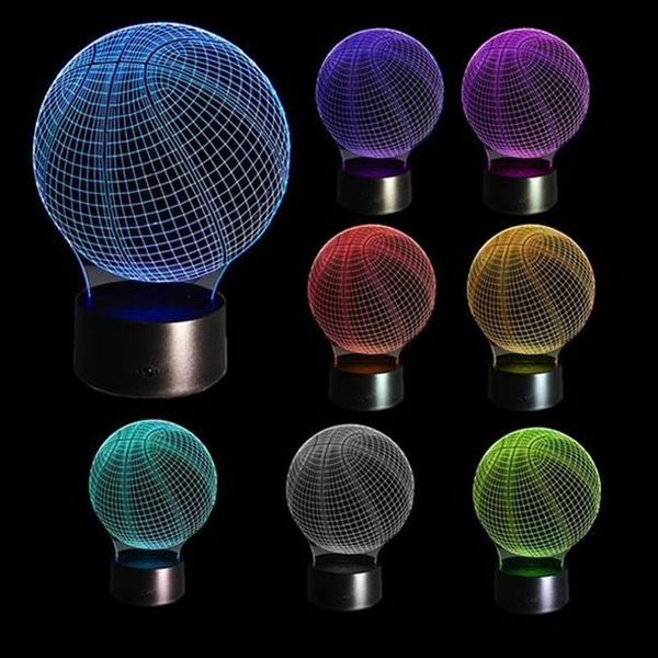 

night lights 3d optical illusion light 7 led color changing lamp cool soft safe for kids solution nightmares basketball sport