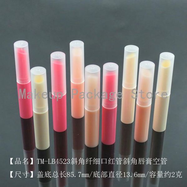 

10/30/50/100pcs 7mm empty mold filling diy small oblique lipstick tube mouth wax lip long and thin plastic storage bottles & jars