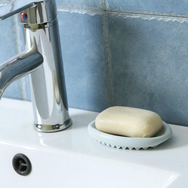 

soap dishes silicone box bathroom drain holder toilet hollow rack dish