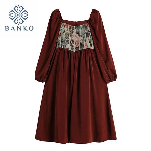 

casual dresses romantic french dress 2021 spring vintage mori girl mid long frocks female sleeve fashion loose holiday party club, Black;gray