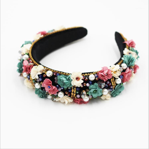 

fashion flower temperament diamond personality dance party bride hair accessories street hairbands1