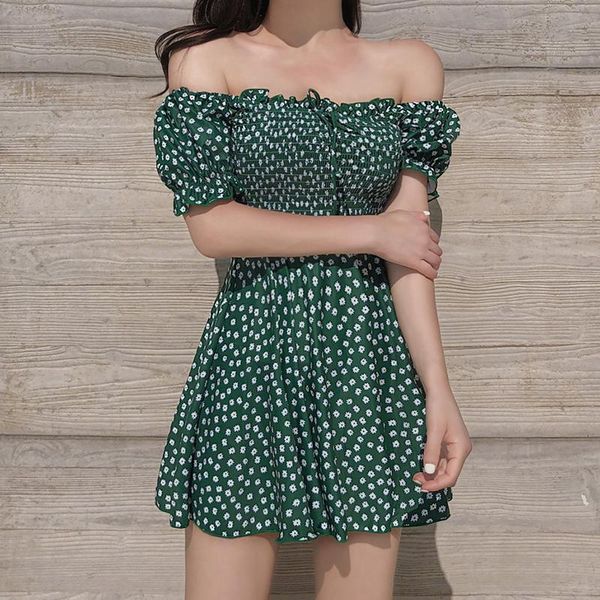 

one-piece suits korean swimdress one piece swimwear women print green swimsuit padded bathing suit monokini beachwear summer