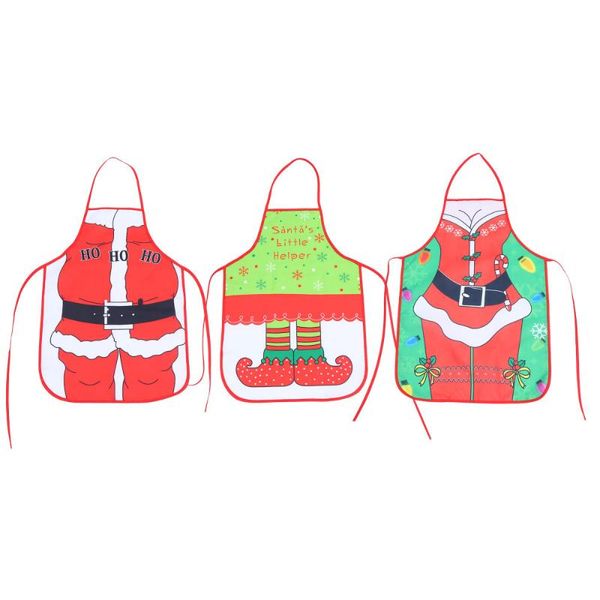 

aprons 3pcs creative christmas printing waterproof kitchen use