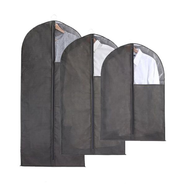 

grey non-woven fabric dustproof cover protection case wardrobe organizer for clothes garment jacket shirt suit storage bag ip001 clothing &