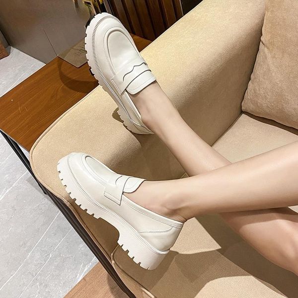 

dress shoes women spring heels loafers designer sneakers office for ladies woman casual fashion beige split leather female heel shoe, Black