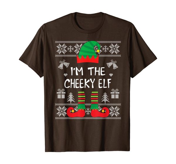 

i'm the cheeky elf ugly sweater matching xmas gifts t-shirt, White;black