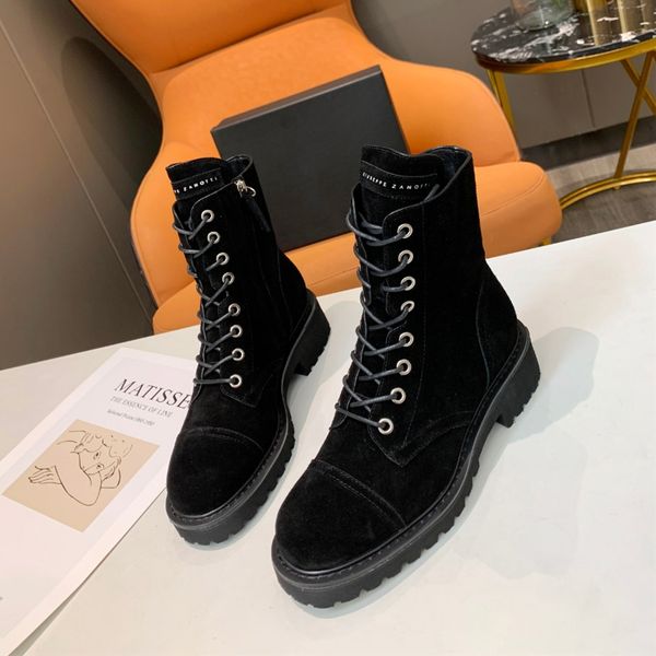 

designer women casual shoes luxury woman lace-up boot fashion riding martin boots classical 100% leather black pure color platform shoe size