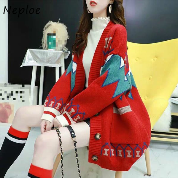 

autumn korean knitted cardigans female fashion single breasted pockets loose womens sweaters mujer 82310 210430, White