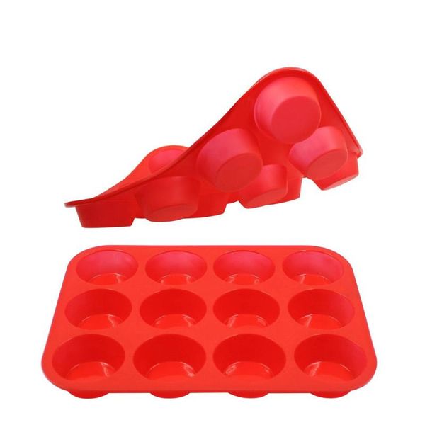 

cup silicone muffin cupcake baking pan non stick dishwasher microwave safe & pastry tools