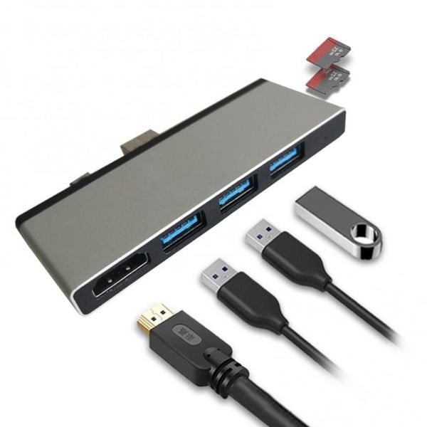 

30% off 4 in 1 three usb3.0 u disk type c hub multi-port adapter for surface pro4/5/6 usb hubs