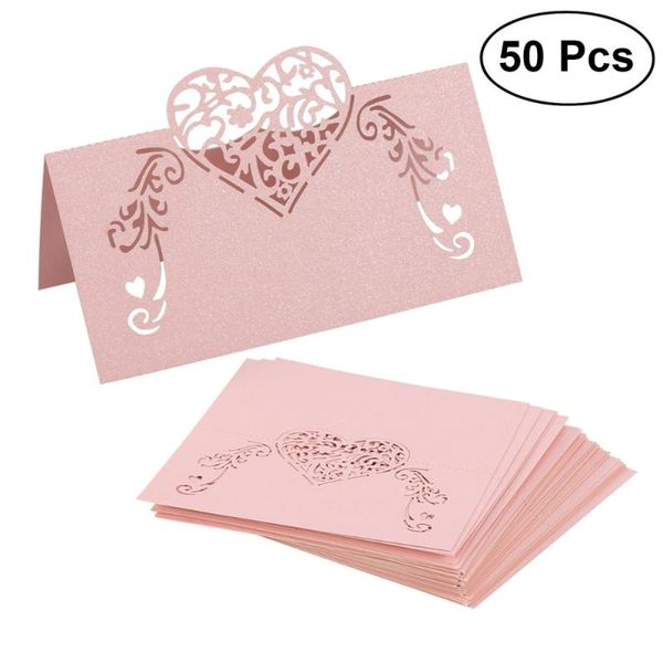 

greeting cards 50pcs cut heart shape table name card place wedding party decoration favor )