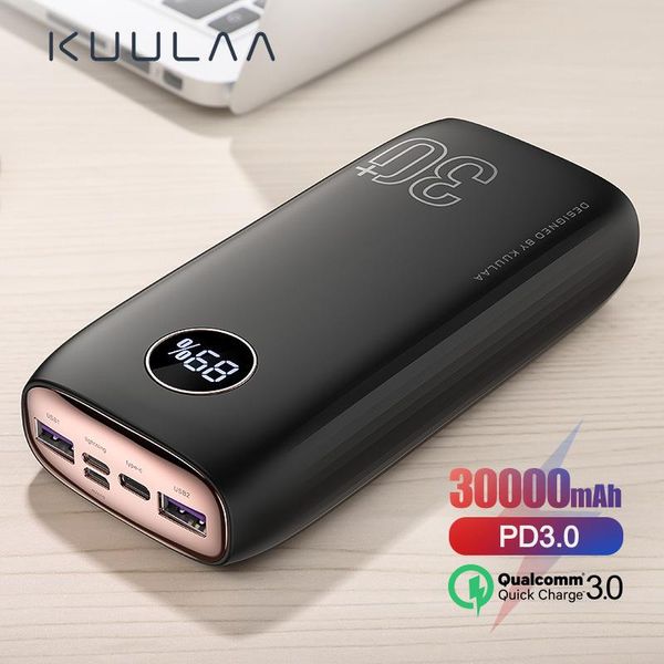 

kuulaa power bank ultra-large capacity 30,000 mah multi-interface type-c bidirectional pd fast charging cell phone repairing tools
