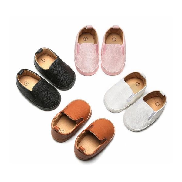 

first walkers 4colors 0-18m infant baby boy girl shes patent leather solid shallow slip-on shoes