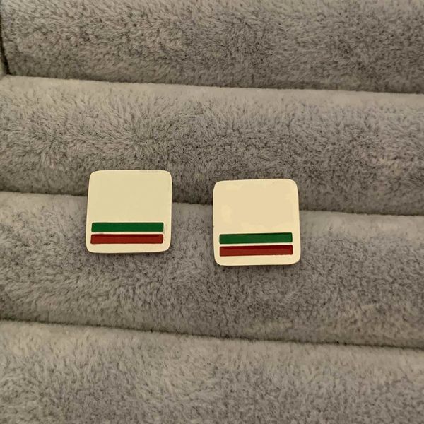 

2021 not fade stainless steel hip hop stud luxurious letter gold silver rose colors trendy style square earrings for women party wedding hoo, Golden;silver