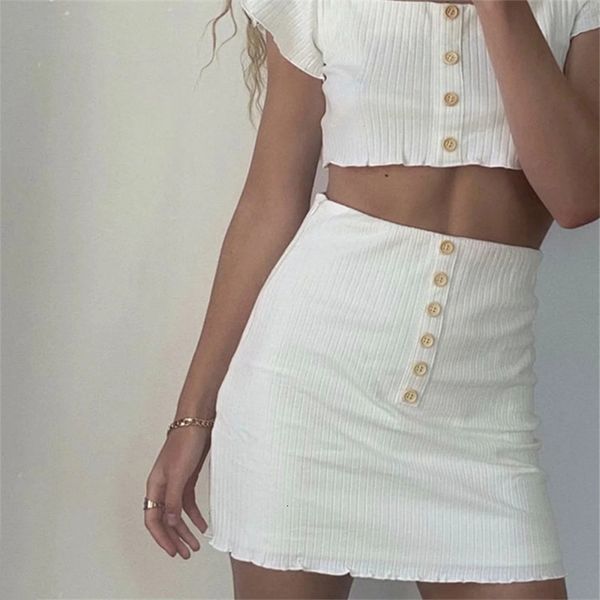 

solid white two female ensemble pieces see collar short sleeve t-shirt mesh skirt suit, Black