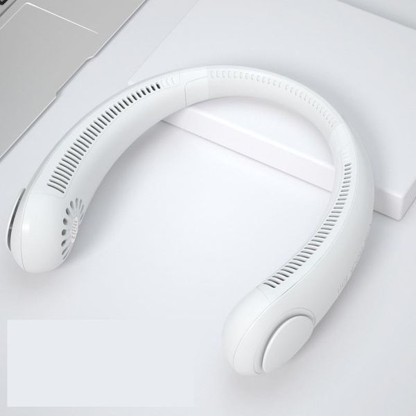 

electric fans 2021 mini neck fan portable bladeless usb rechargeable leafless hanging air cooler cooling wearable neckband