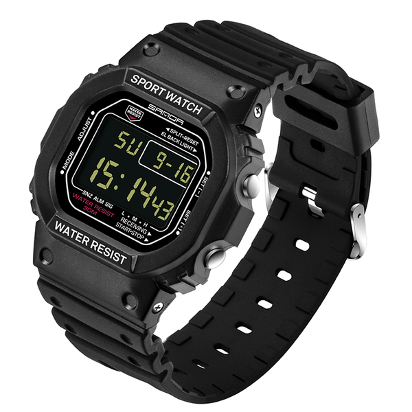

wristwatches sanda men's watches relogio masculino multi functional sports electronic watch men waterproof women square band, Slivery;brown