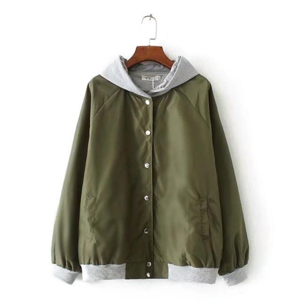 

women's jackets large size 5xl women basic female zipper pockets casual long sleeves coats autumn hooded windbreaker jacket r1062, Black;brown