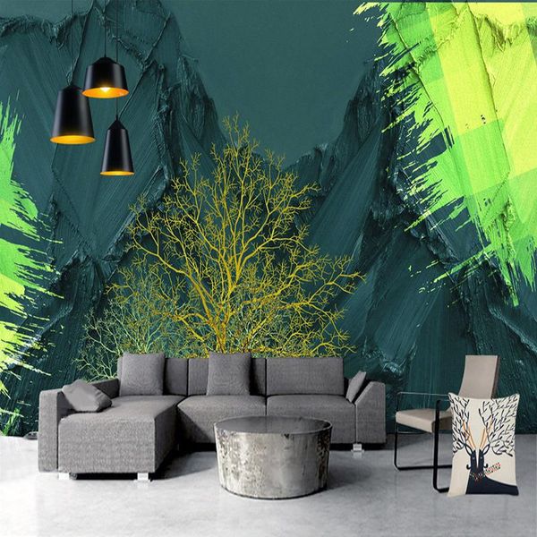 

wallpapers drop custom 3d wallpaper for bedroom walls modern art mural abstract high mountain tree background po wall paper