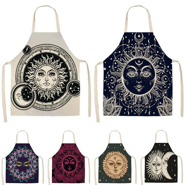 

aprons 1pcs ramadan pattern kitchen for woman and man moon home cooking baking shop cleaning accessory 47-38cm cjwq45 pinafore