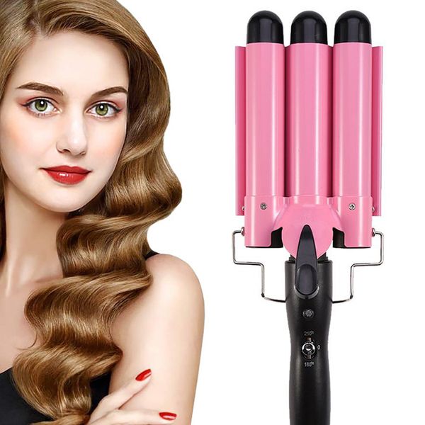 

ceramic hair curler triple barrel curling iron professional hair tools styler 25mm 32mm big wave hair waver roller curling wand
