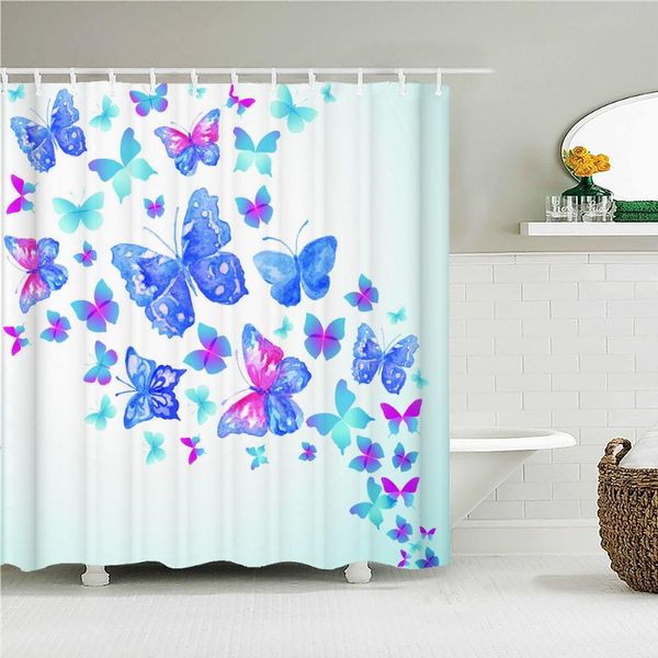 

shower curtains beautiful butterfly pattern 3d printing curtain waterproof bathroom decoration home