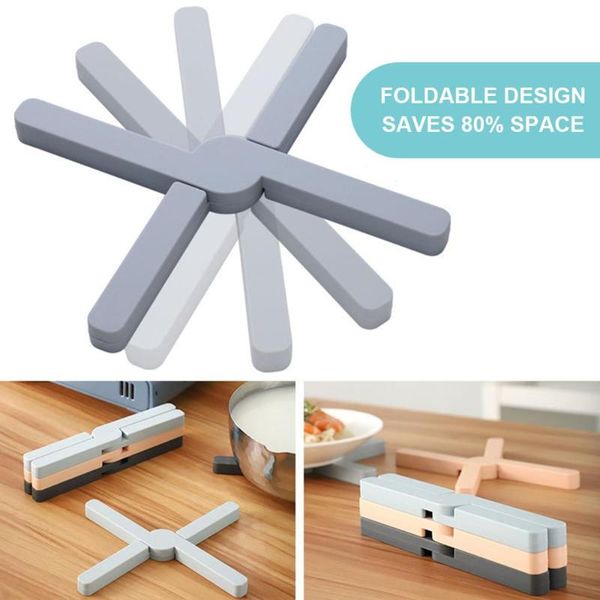 

mats & pads foldable heat resistant placemat dining table mat plastic insulation for pan pot bowl holder utensilios de cocina