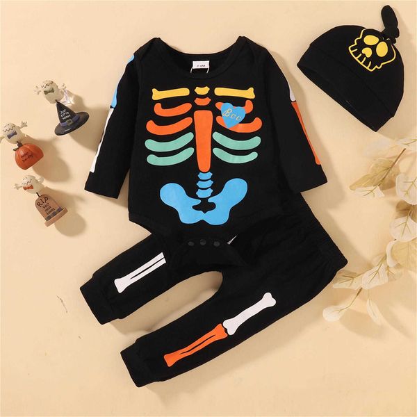 

new halloween baby clothing baby boys girls cartoon bat clothes baby cotton romper pants hat outfits set girl boys clothing g1023, White