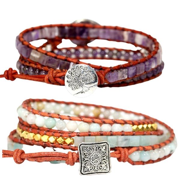 

beaded, strands 7 chakra bracelets knitting natural stone beads wrist jewelry with energy decor ethnic style gift for girls women fs99, Black