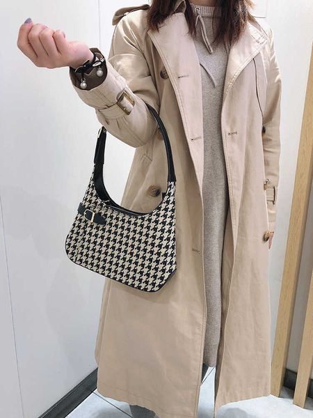 

middle ancient bag women's leather old flower stick 2021 new niche design advanced armpit portable shoulder hand zlyluxury storage bags