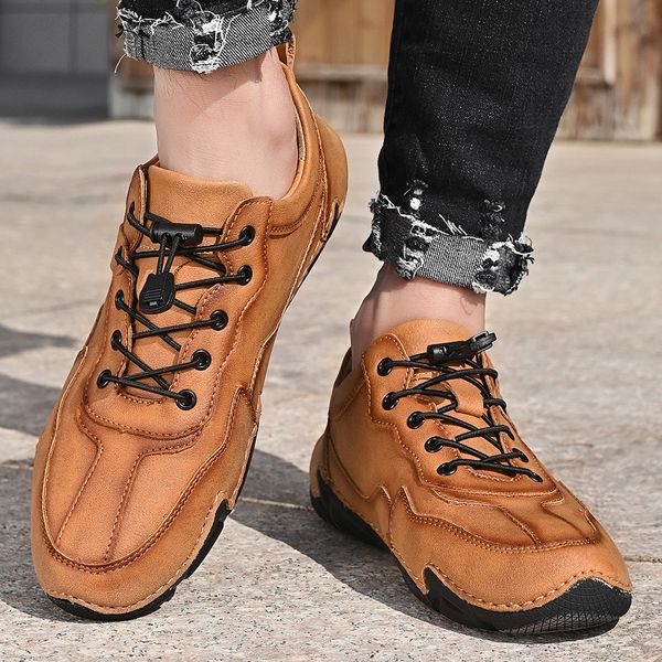 

464748 size fashion trend new spring and summer low-elastic band mens shoes cross-border large size ocs peas shoes driving shoes men, Red;white