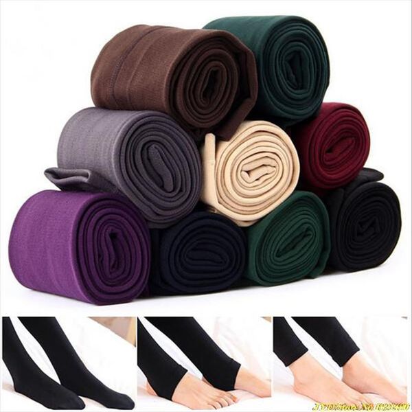 

casual warm slim velvet womens legging knitted skin black leggins