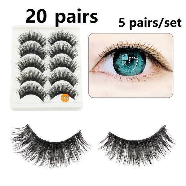

pairs 3d false eyelashes bulk thick long cilios postiÃ§o natural lashes pack wholesales brown&black tslm2