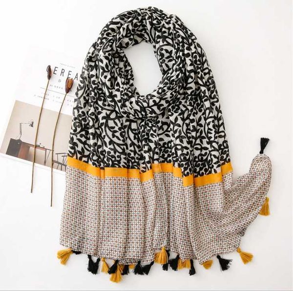 

scarves yishine 2021 est tribal printing soft polyeser scarf, Blue;gray