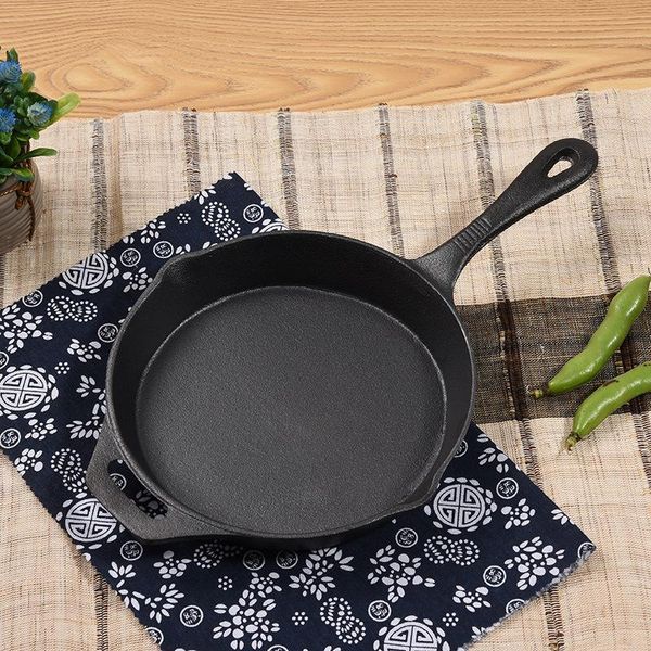 

25cm cast iron flat bottom baking pancake pan barbecue pot pans