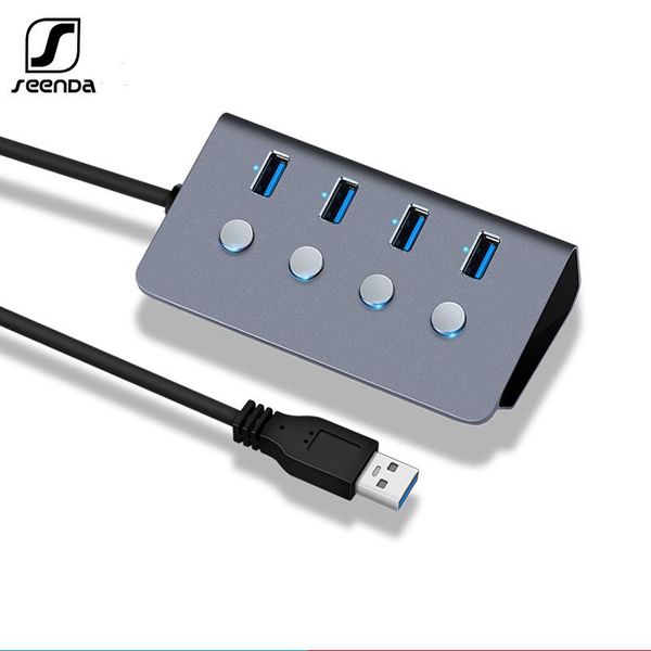 

hubs seenda sub-control switch 4-port usb 3.0 hub aluminum alloy 5gbps multi splitter adapter high speed for desklaptop