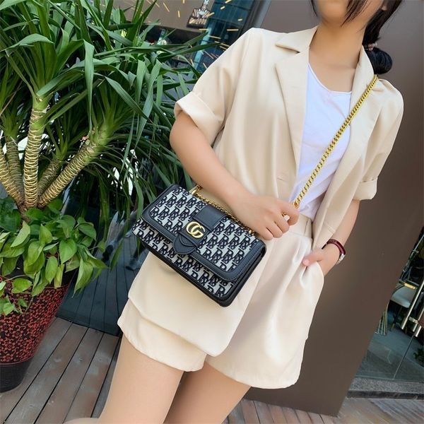 

designer handbags bag female 2021 new versatile fashion ins single small square wide shoulder belt embroidered letter diagonal bag