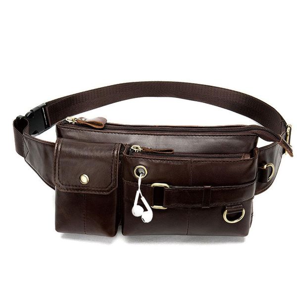 

genuine leather waist bag fanny pack belt phone pouch bags travel men small ba g for male