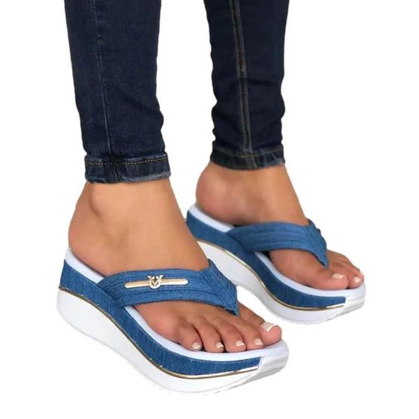 

slippers women's flip flops platform casual comfort thong sandals non-slip drop, Black