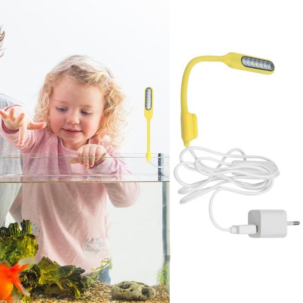 

aquariums 3w fish tank light 7-led decorative magnetic fixing aquarium lamp eu plug