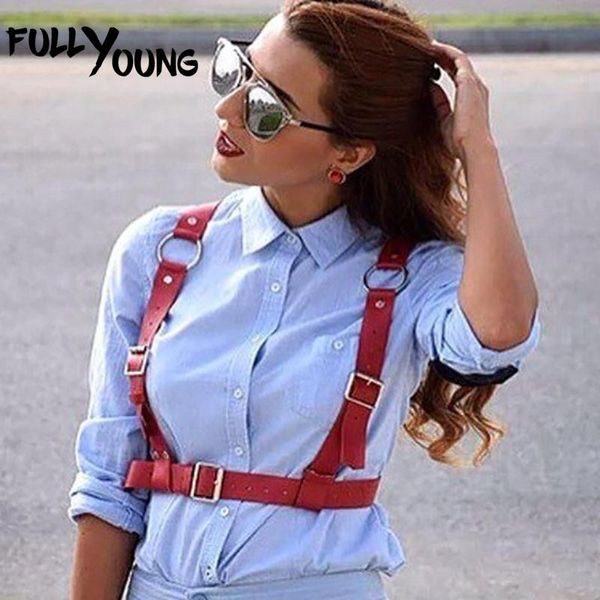 

belts fullyoung gothic women suspender leather harness belt body bondage garter harajuku punk goth crop, Black;brown