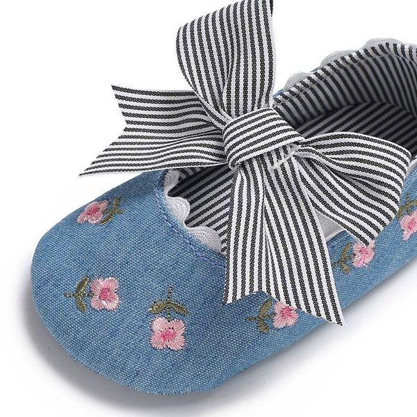 

first walkers fashion embroidered flower princess shoes for toddler baby girls big bow soft born moccasins 0-18 months