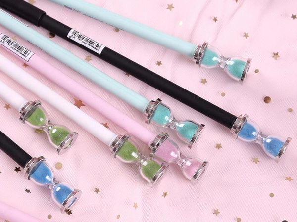 

gel pens creative sand clock pen rollerball school office supply student stationery black ink 0.5mm children promotion gift