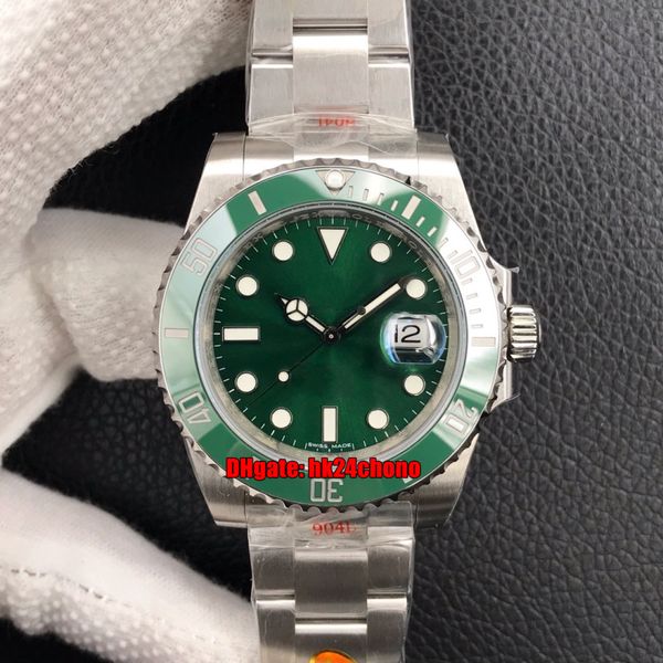 

2 styles watches noobf 904l 116610 v8 v9 v10 cal.3135 automatic mens watch ceramic bezel green dial stainless steel bracelet gents sports wr, Slivery;brown