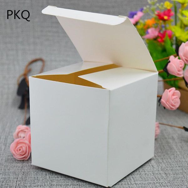 

gift wrap 5pcs 7*7*7cm blank white paper box mini black candy cupcake packaging kraft cardboard handmade soap for