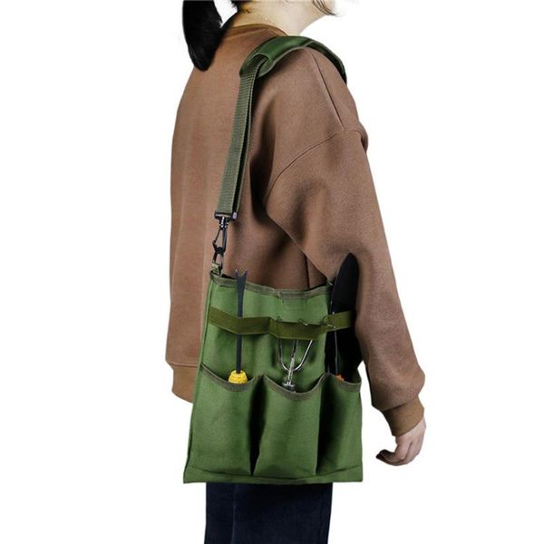

storage bags multi-pocket gardening tool bag shoulder shovels rakes screwdrivers organizer cross body messenger