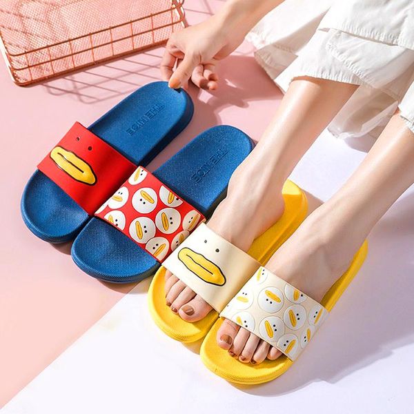 

slippers fashion women summer slide sandals beach slides cartoon flip flops non-slip soft sole men couple shoes, Black
